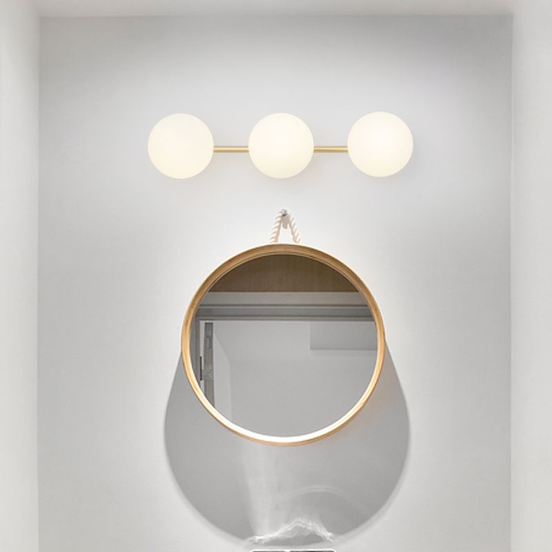 Valentina Moderno LED Applique Cupola Metallo Oro Vetro Bagno/Vanità