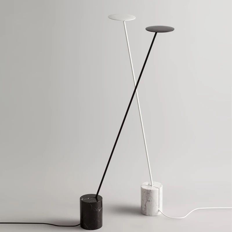 Valentina Design LED Lineare Lampade da Terra Bianco/Nero Metallo Soggiorno/Camera da Letto