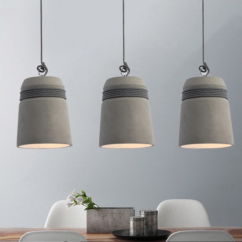 Arisha Industriale LED Lampada a Sospensione Cemento/Metallo Grigio
