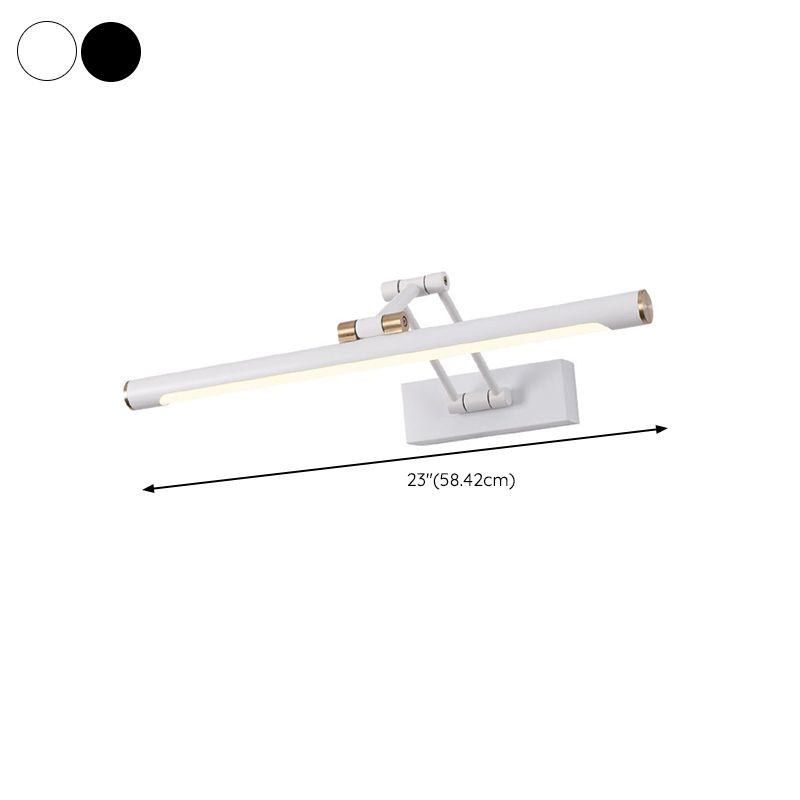Arisha Moderno LED Applique Metallo Nero/Bianco Regolabile Specchio Bagno