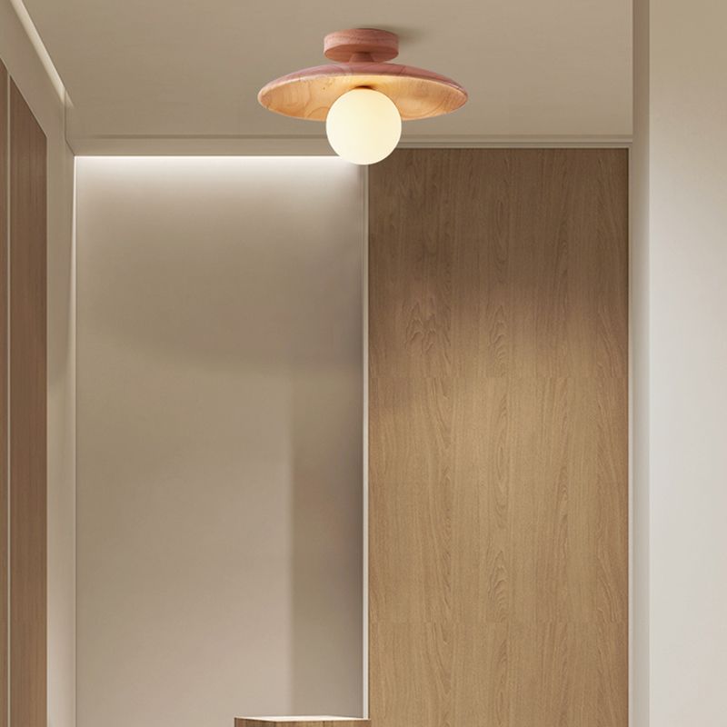 Arisha Naturale Plafoniera Legno/Vetro Cucina