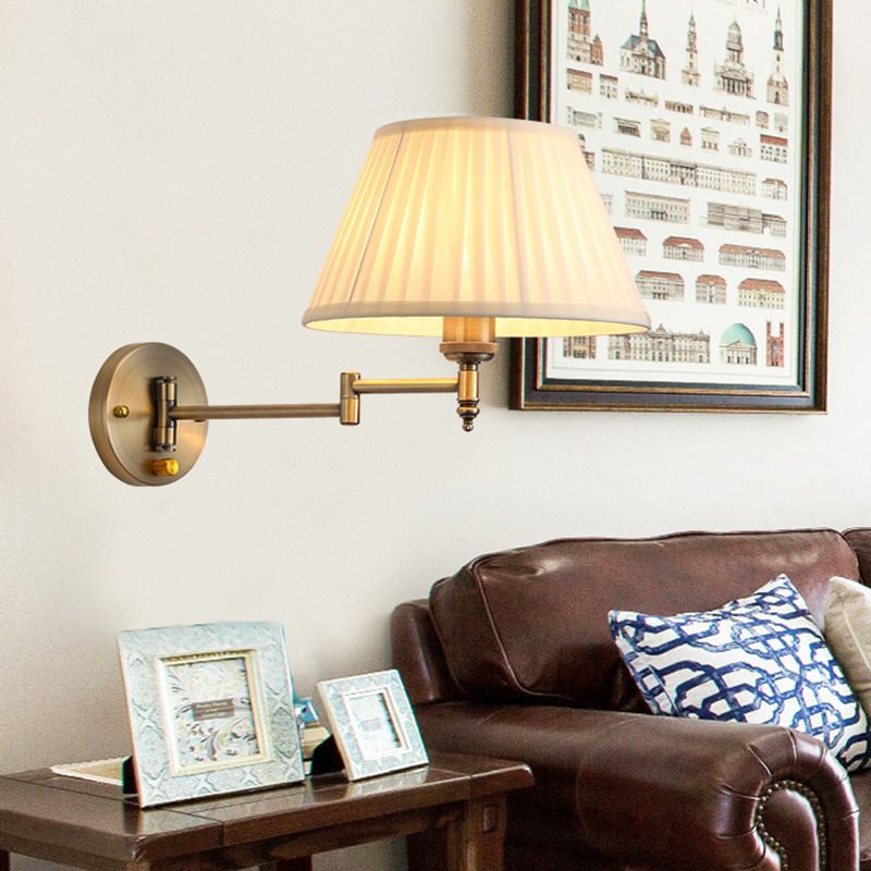 Arisha Applique vintage,Tessuto Plissettato Regolabile,Bianco/Beige,Camera da Letto