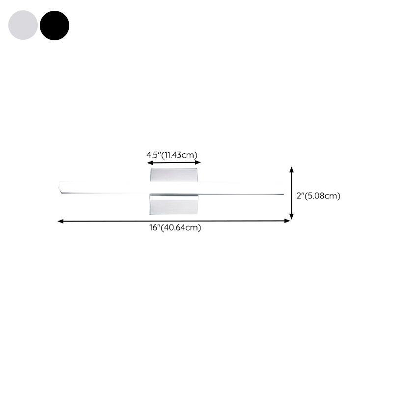 Arisha Moderno Classico Lineare LED Applique Metallo Nero/Argento Specchio Bagno