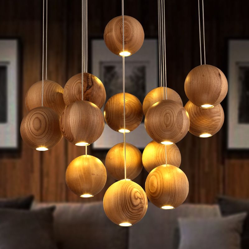 Muto Legno Log Globo Minimalista Lampade a Sospensione