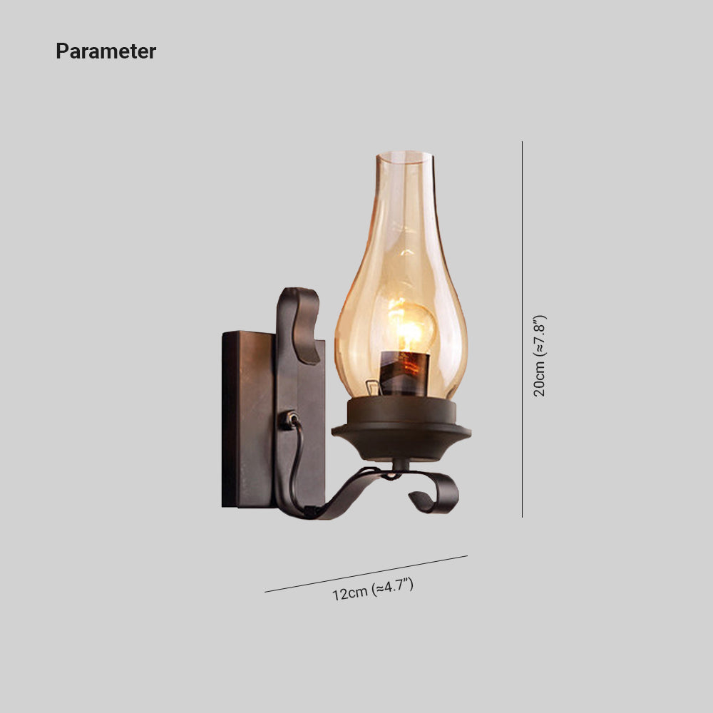 Silva Vintage LED Candela Applique Metallo/Legno Soggiorno
