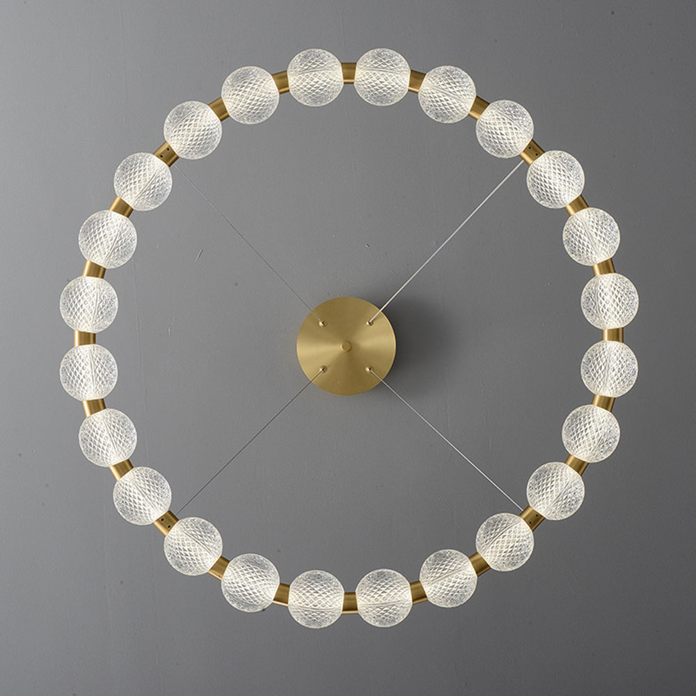 Valentina Design LED Lampada a Sospensione Metallo Acrilico Oro Anello Soggiorno/Camera da Letto/Sala da Pranzo