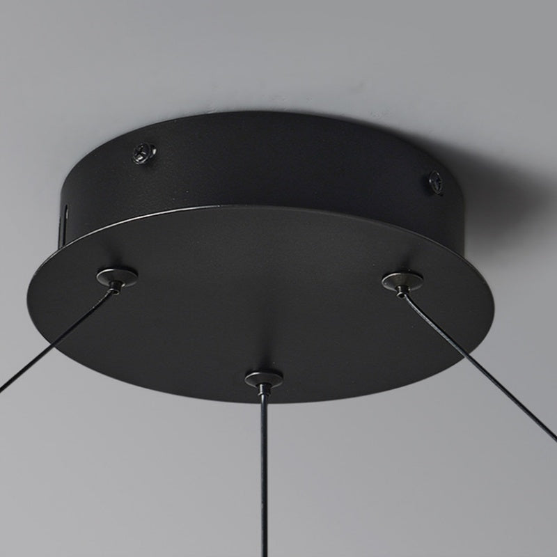 Valentina Nordico Metallo/Vetro Lux Lampadario Nero Camera da letto/Soggiorno