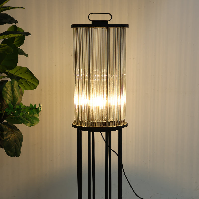 Arisha Moderna LED Lampada da Terra Metallo/Vetro Nero Giardino