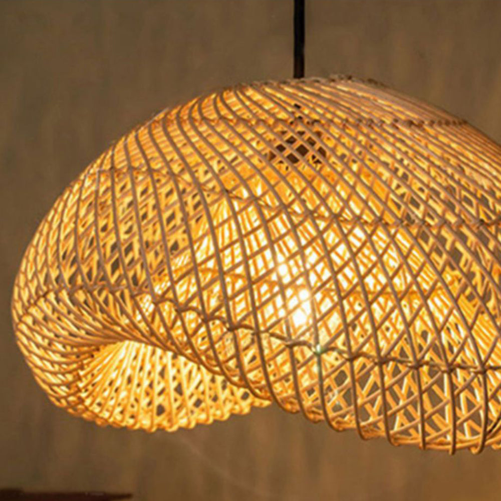 Ritta Classico LED Lampade a Sospensione Metallo Rattan Nativo Soggiorno