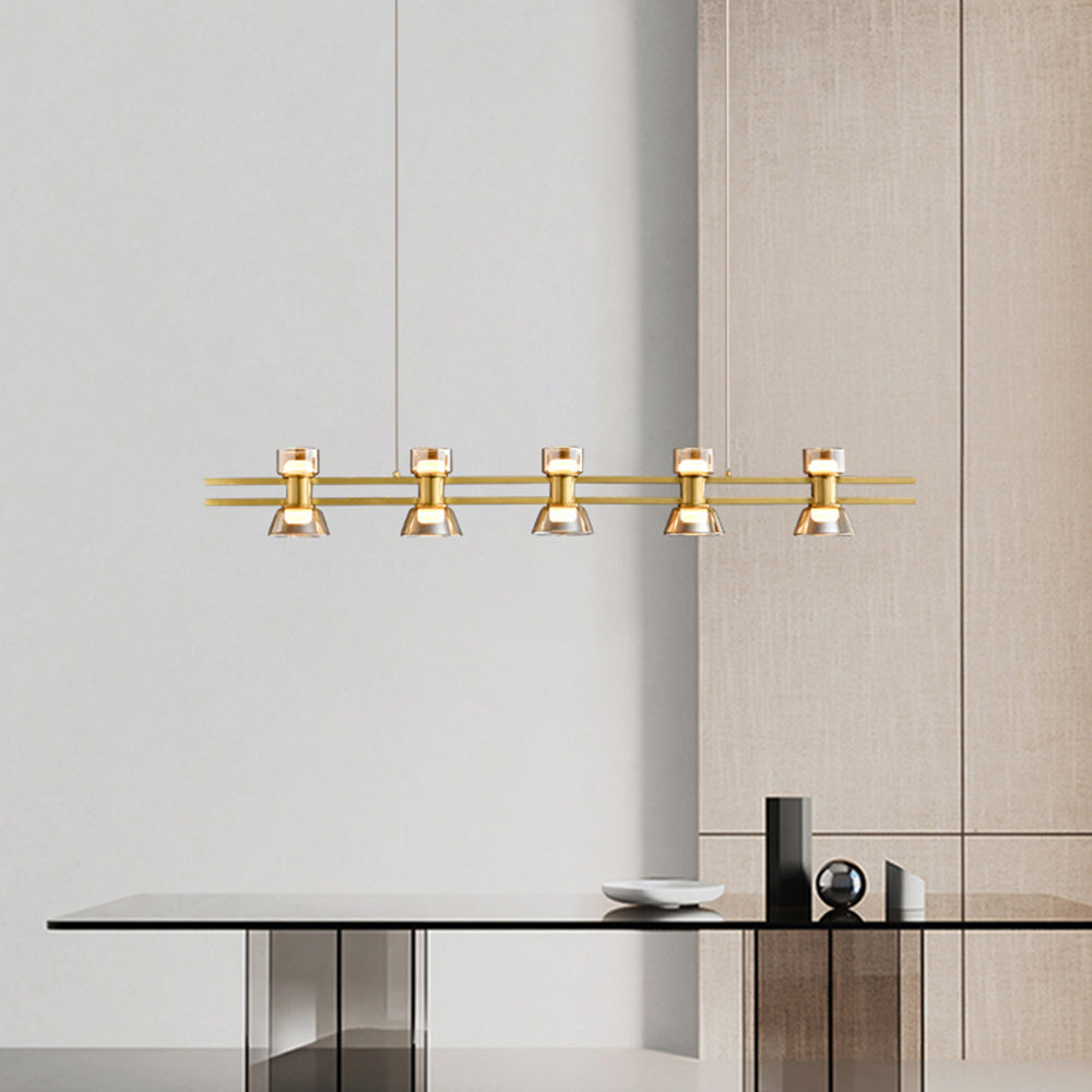 Evette Lampada a Sospensione Metallo Nero/oro Lineare Moderna