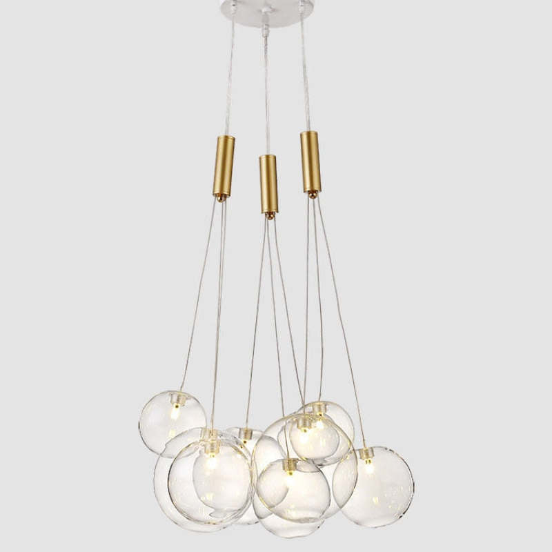 Valentina Moderni LED Lusso Lampade a Sospensione Vetro Ore Sfera Globo LED 3/5/9/15 Luci