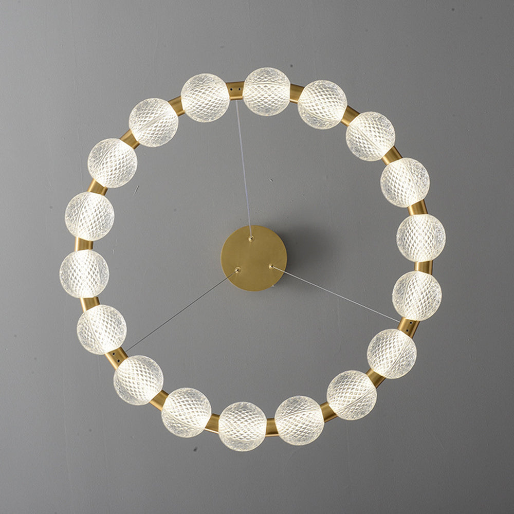 Valentina Design LED Lampada a Sospensione Metallo Acrilico Oro Anello Soggiorno/Camera da Letto/Sala da Pranzo