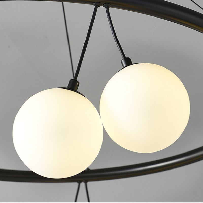 Valentina Nordico Metallo/Vetro Lux Lampadario Nero Camera da letto/Soggiorno