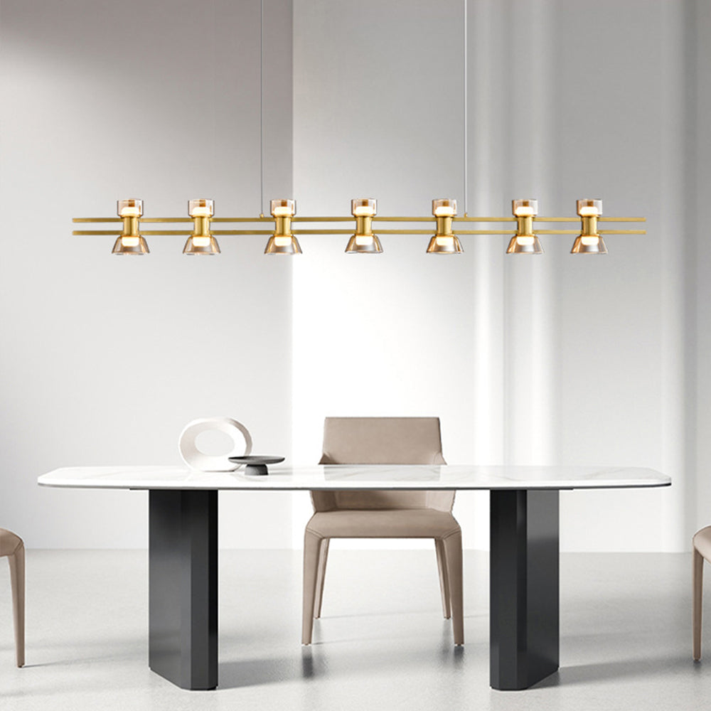 Evette Lampada a Sospensione Metallo Nero/oro Lineare Moderna