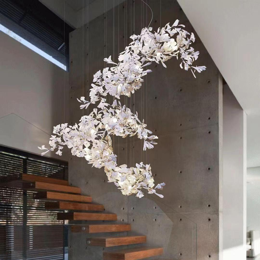 Olivia Design Bellissimo LED Lampade a Sospensione Irregolare Ginkgo Biloba Metallo Ceramico Soggiorno