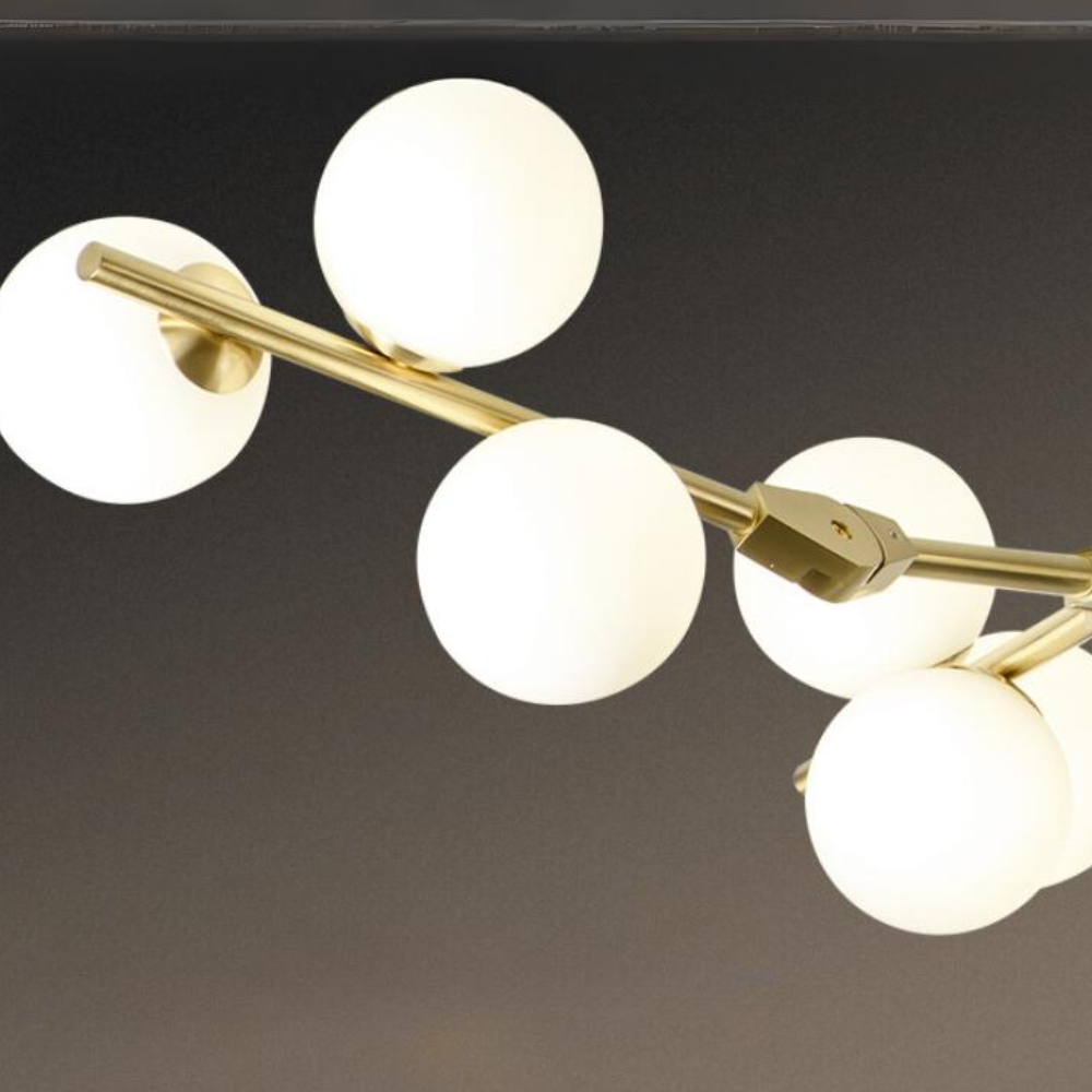 Valentina Moderno Metallo/Vetro Lux Lampadario Oro/Nero Camera da letto/Soggiorno