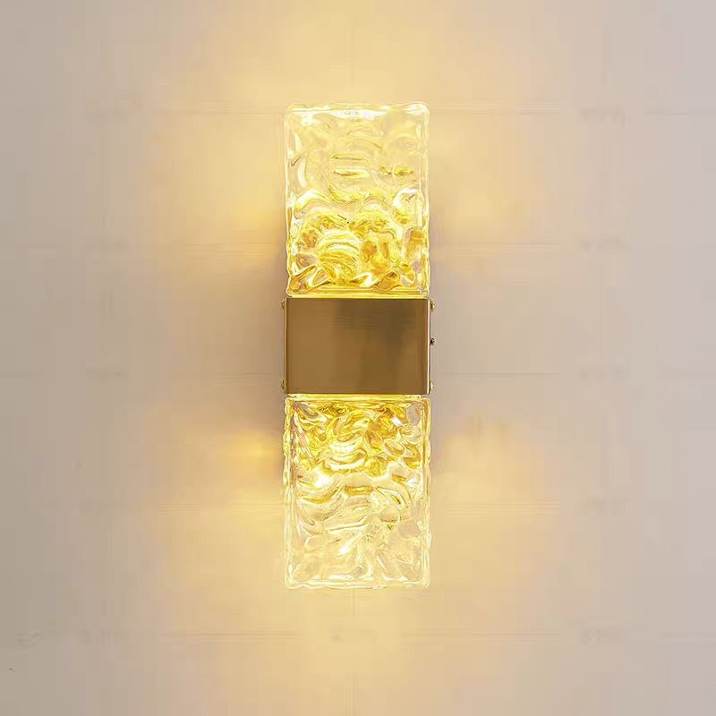 Arisha Moderna LED Trasparente Bellissimo Applique Metallo Acrilico Oro Rettangolare Soggiorno/Camera da Letto