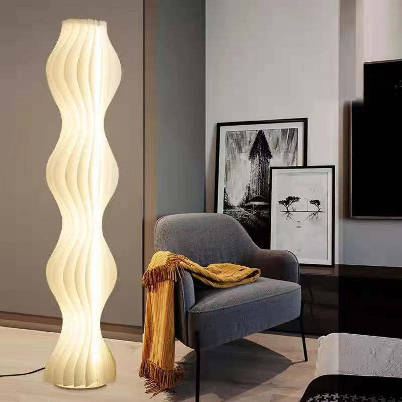 Mira Moderno LED Lampade da Terra Artistico Acrilico Bianco Onda Soggiorno/Camera da Letto