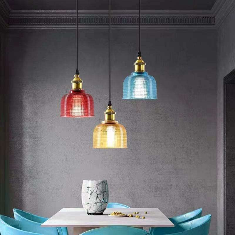 Valentina Colorato Arte Deco LED Lampade a Sospensione Vetro Camera da Letto