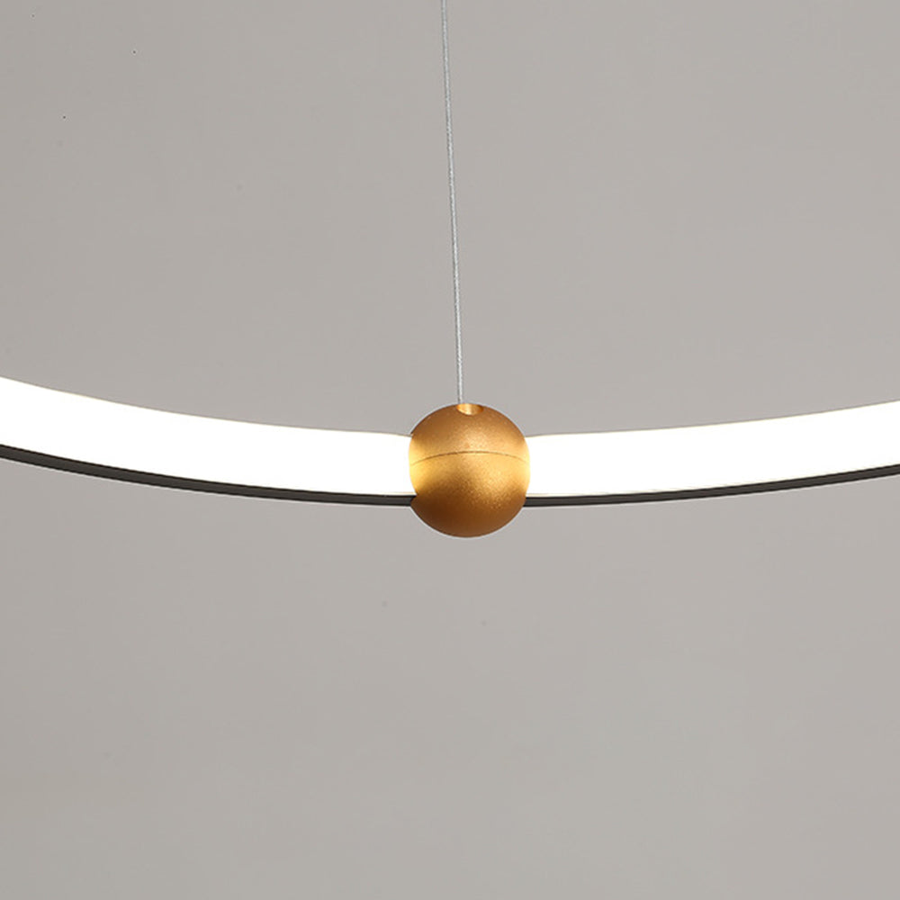 Arisha Minimalista Squillo LED Lampada a Sospensione Metallo Nero Sala da Pranzo/Soggiorno/Camera da Letto