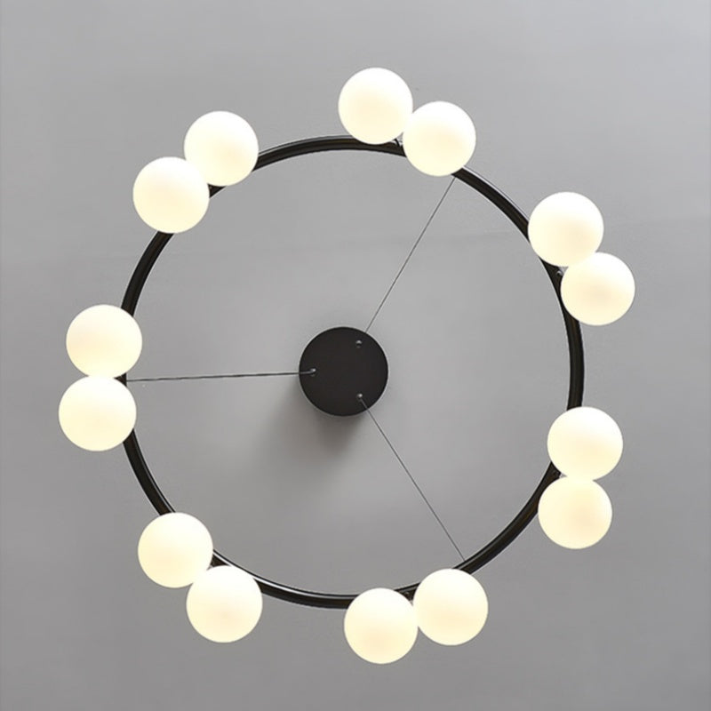 Valentina Nordico Metallo/Vetro Lux Lampadario Nero Camera da letto/Soggiorno
