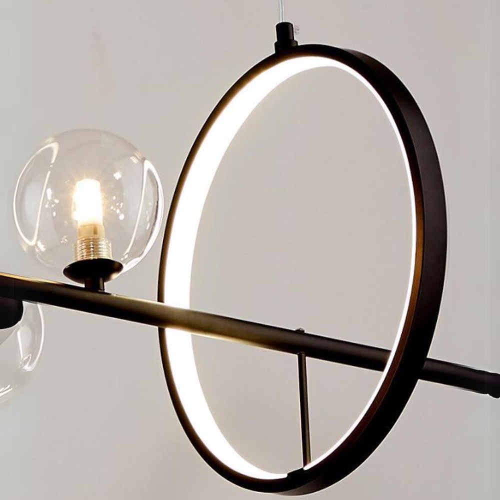Valentina Moderno Metallo/Vetro Lux Lampadario Oro/Nero Soggiorno/Sala da Pranzo