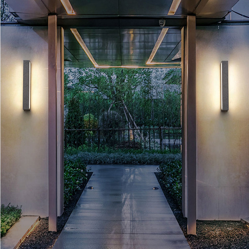 Ray Semplice Rettangolare LED Applique da Esterni Nero/Bianco Metallo Acrilico Giardino