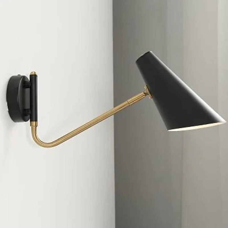 Epoch Moderna Minimalismo LED Piccolo Applique Metallo Nero/Oro Sala da Pranzo/Soggiorno/Camera da Letto