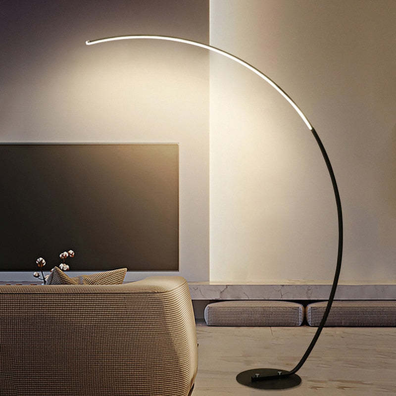 Arisha Moderne LED Arco Lampade da Terra Metallo Silicio Bianco/Nero Soggiorno/Camera da Letto