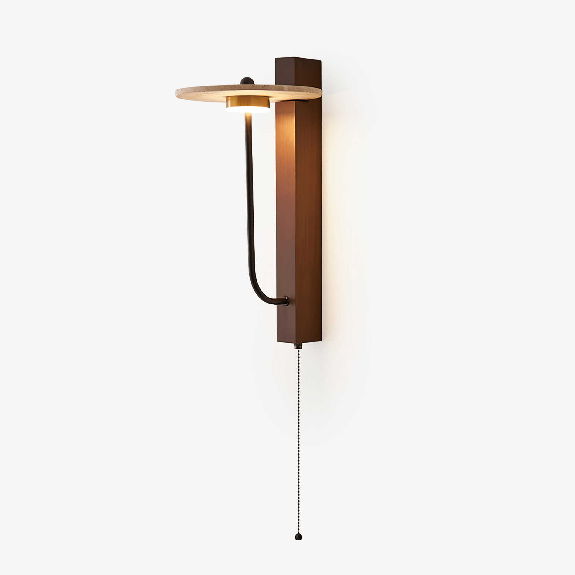 Viphayra Lever Arm Travertine Wall Light - Letslighting