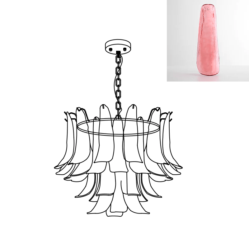 Aurora Chandelier Murano Glass Leaf Golden - Blowlighting