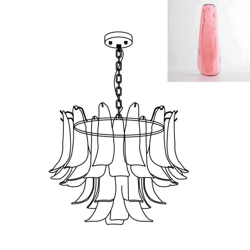 Aurora Chandelier Murano Glass Leaf Golden - Blowlighting