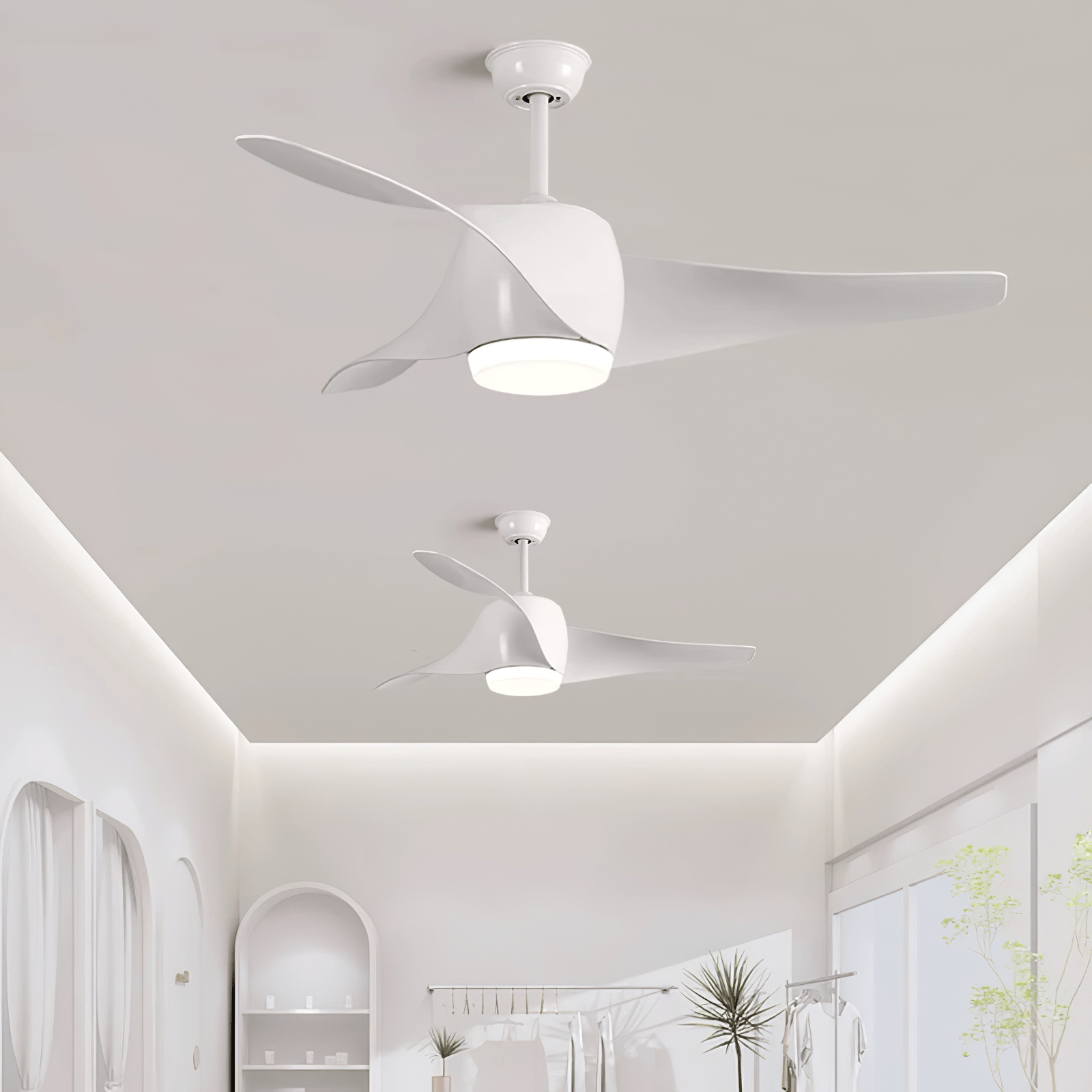 Componenti o imballaggio del ventilatore da soffitto con luce Umber