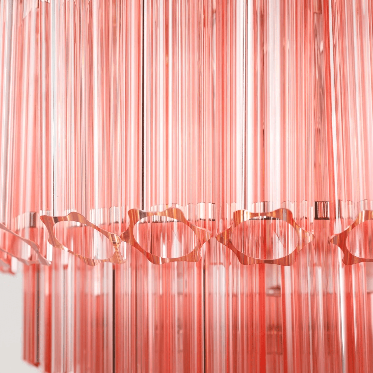 Aurora Chandelier Pink Glass Tube Layered Diamond - Neutralighting