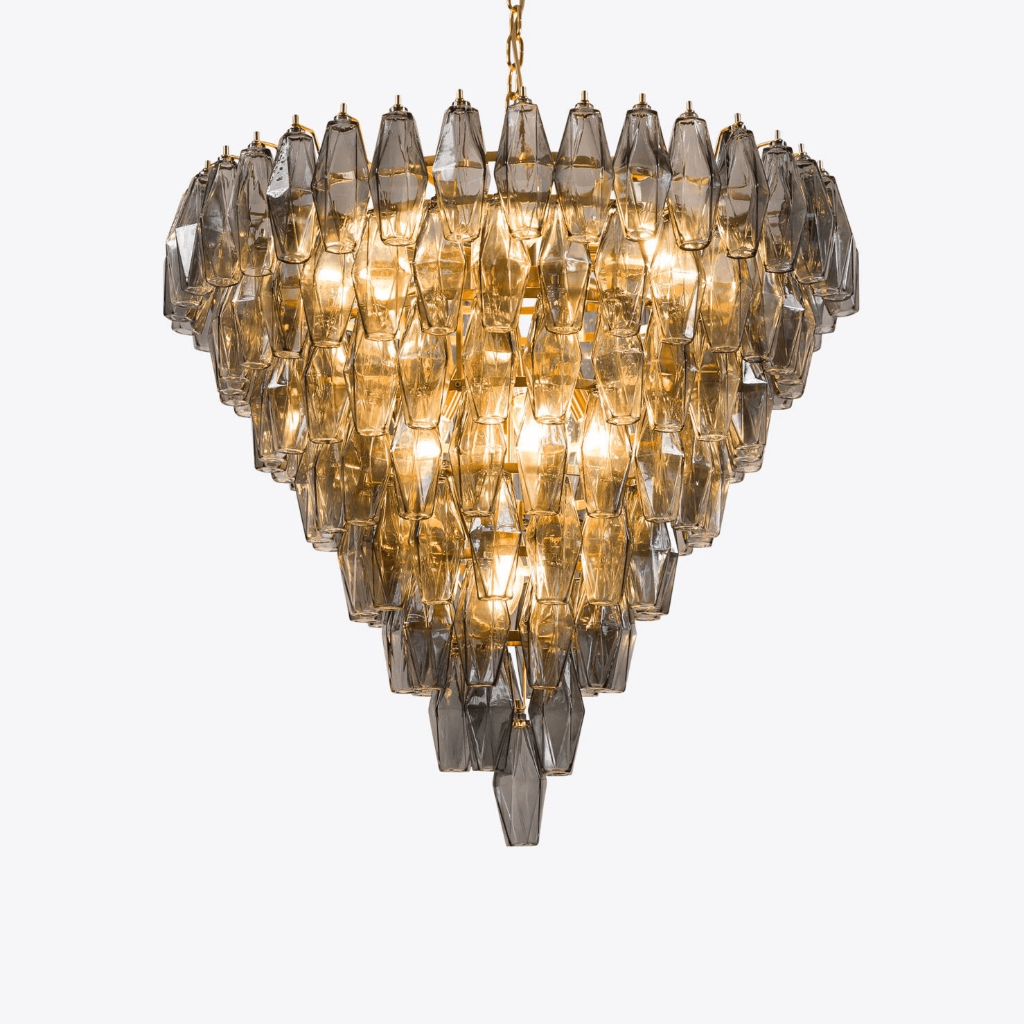 Aurora Chandelier Pink Faceted Glass Layered Vintage - Neutralighting