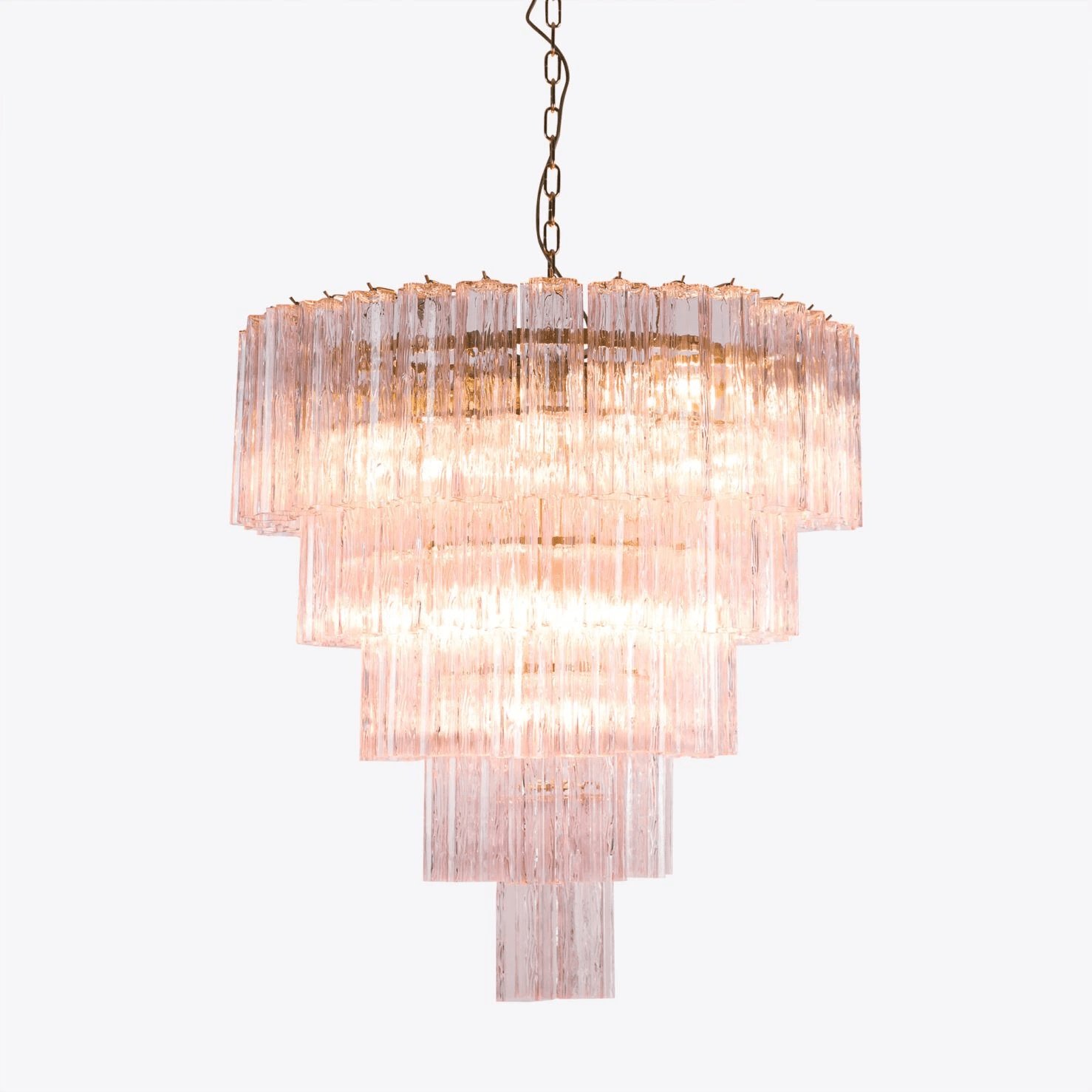 Aurora Chandelier Five Tier Fluted Glass Grande Mid Century - Neutralighting