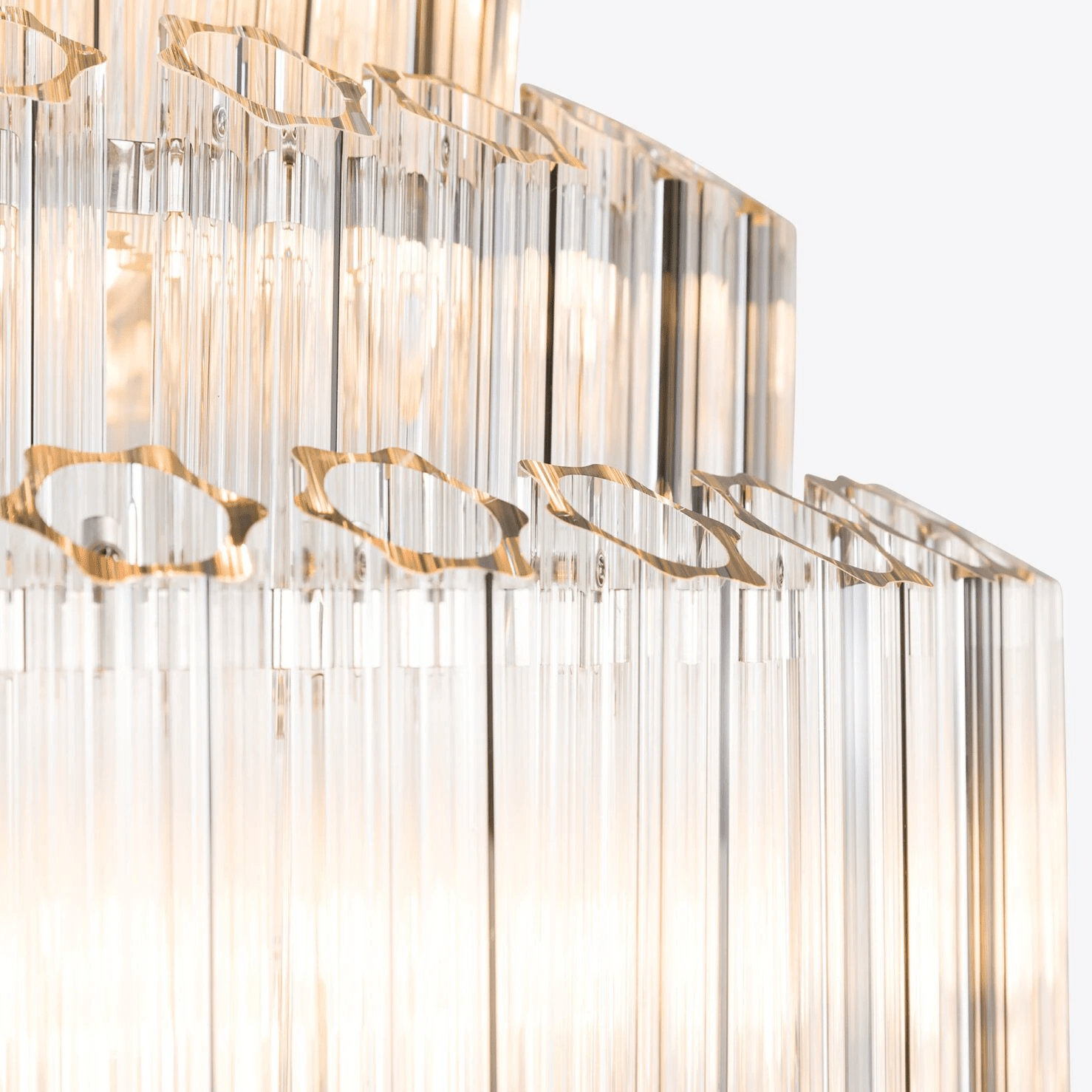 Aurora Chandelier Clear Glass Tube Layered Grande Vintage - Neutralighting