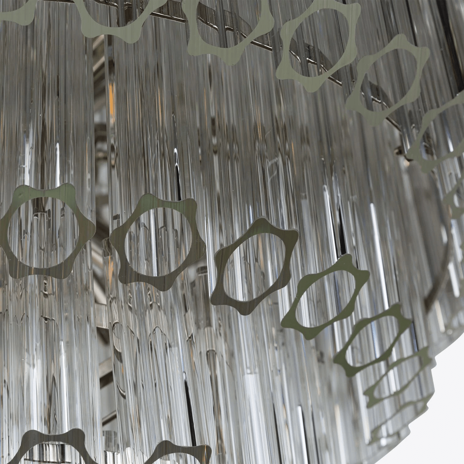 Aurora Chandelier Clear Glass Tube Layered Grande Vintage - Neutralighting