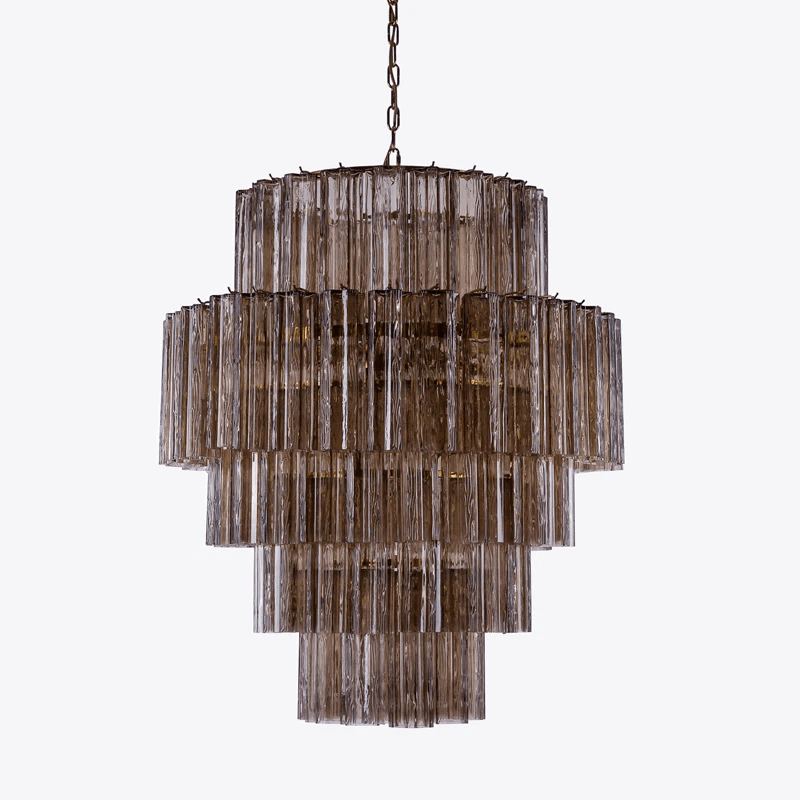 Aurora Chandelier Pink Prism Glass Layered Elegant - Neutralighting