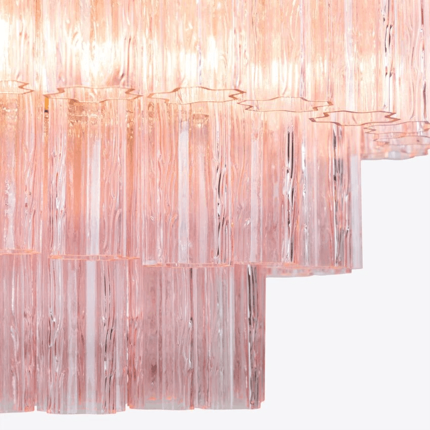 Aurora Chandelier Five Tier Fluted Glass Tube Mid Century - Neutralighting