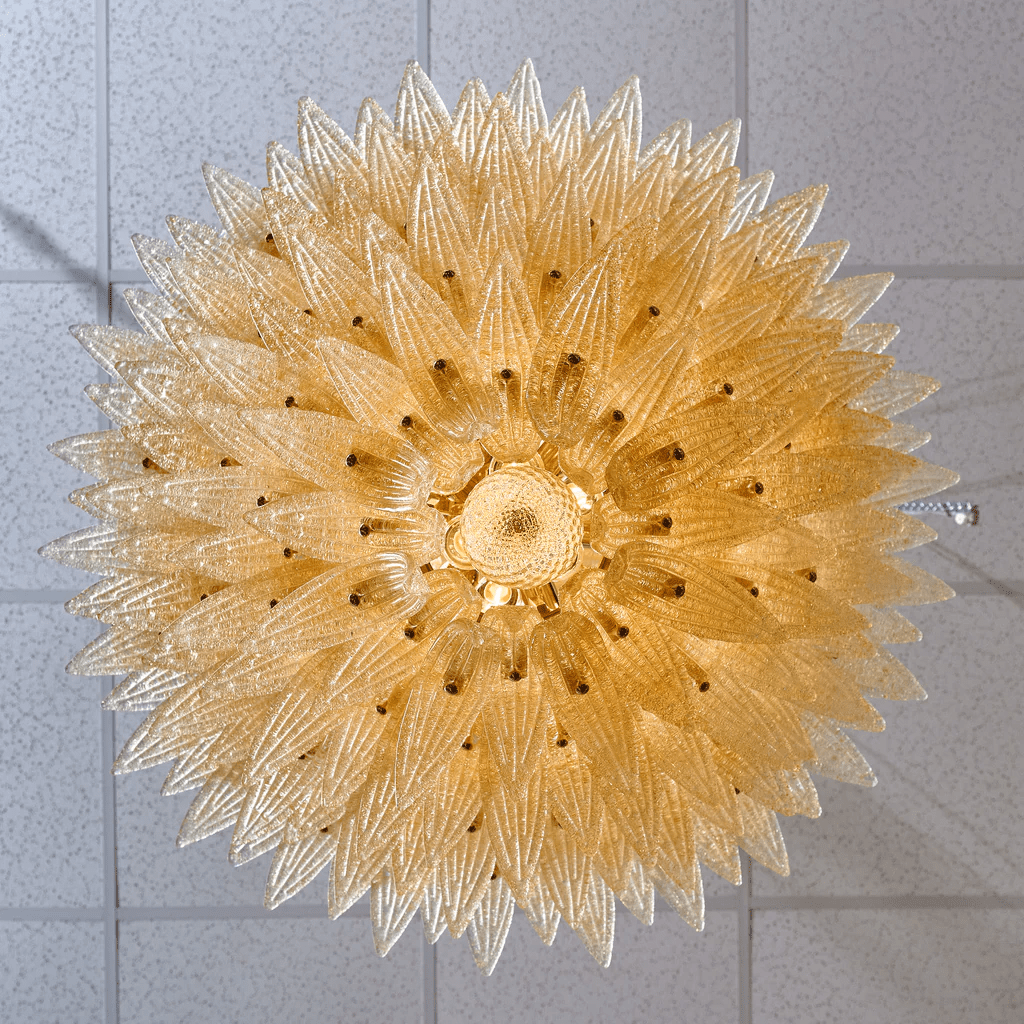 Aurora Chandelier Murano Glass Palmette Leaf Tiered - Blowlighting