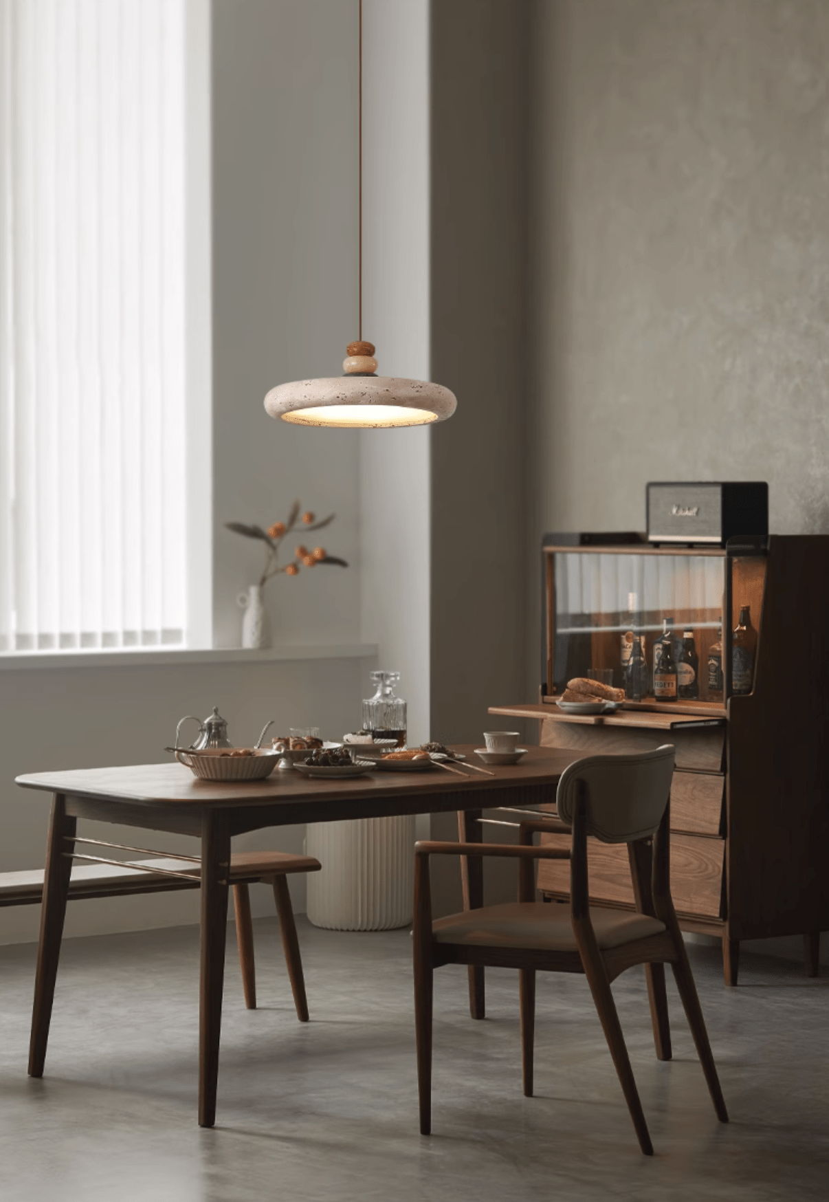 Cuvarora Disc Travertine Pendant Light - Neutralighting