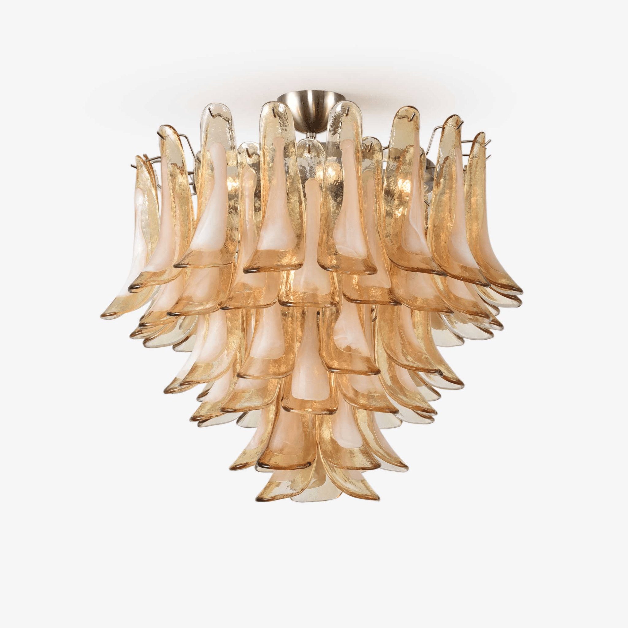 Aurora Ceiling Lamp Amber Petal Glass Layered Vintage - Neutralighting
