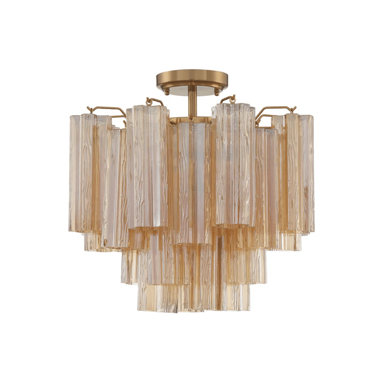 Aurora Ceiling Lamp Clear Murano Glass Tubular Handblown - Neutralighting