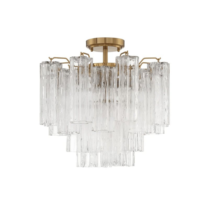 Aurora Ceiling Lamp Clear Murano Glass Tubular Handblown - Neutralighting