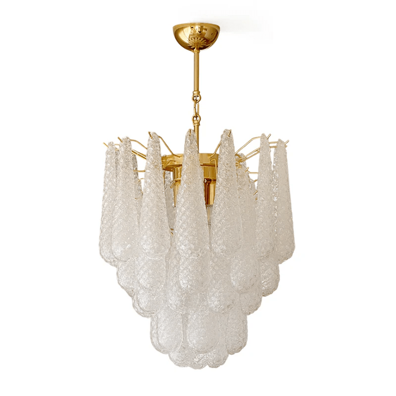 Aurora Chandelier Murano Glass Drops Frosted Teardrop - Neutralighting