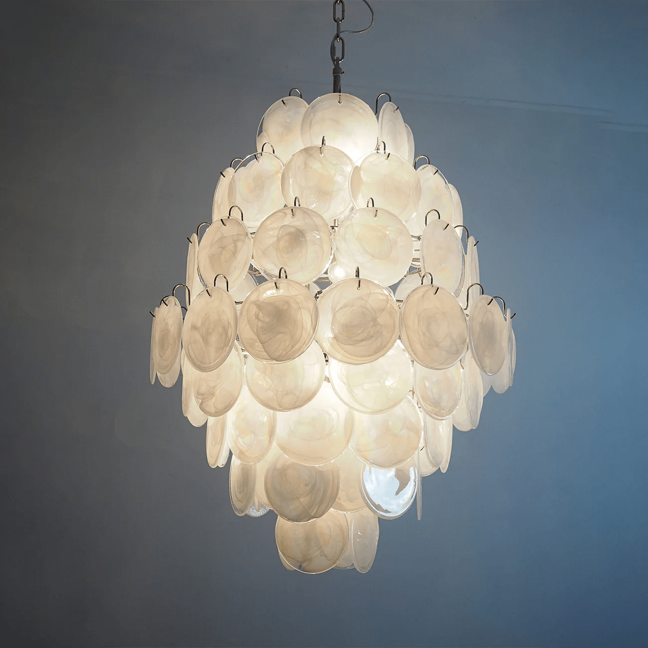 Aurora Chandelier Pink Murano Glass Handblown Discs - Neutralighting