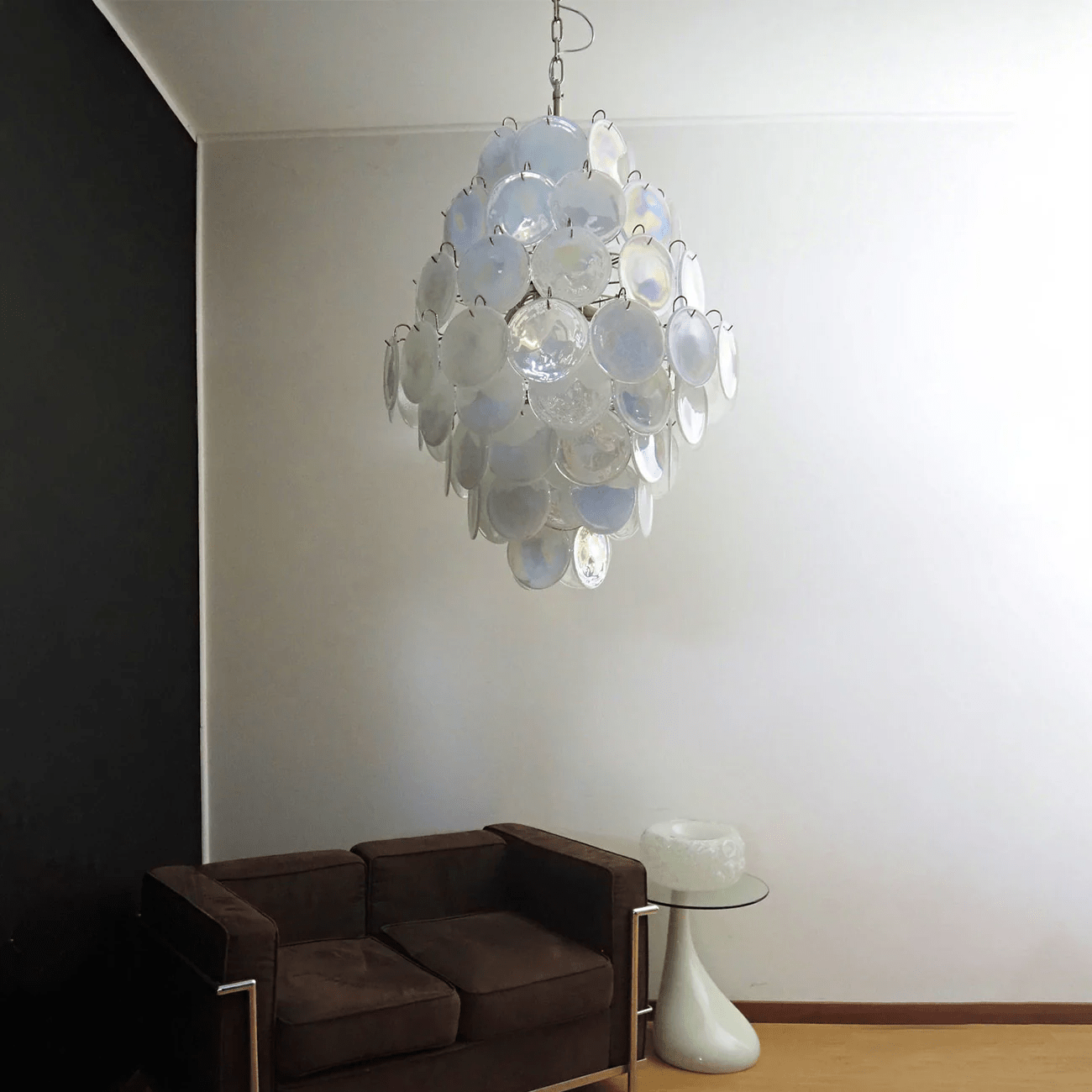 Aurora Chandelier Pink Murano Glass Handblown Discs - Neutralighting