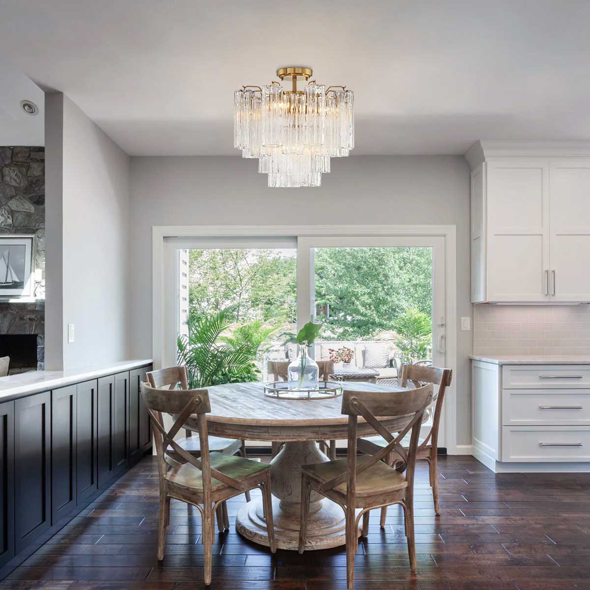 Aurora Ceiling Lamp Clear Murano Glass Tubular Handblown - Neutralighting