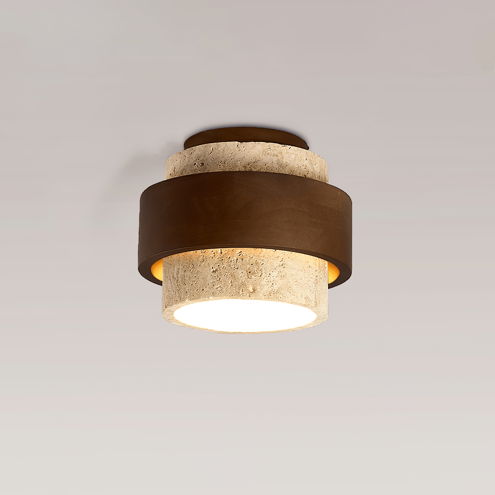 Eltalor Layered Ring Travertine Ceiling Light - Neutralighting
